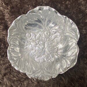 Vintage Arthur Court Aluminum Bunny Rabbit Bowl 8" 1990